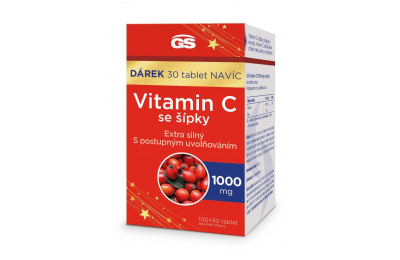 GS Vitamin C 1000 mg se šípky 100+30 tablet - Vitamin C 1000 mg with Rose Hips 100+30 Tablets